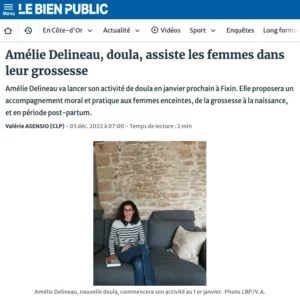 Le Bien Public Amélie Delineau doula à Fixin